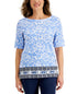 Karen Scott Womens Oahu Dreams Printed Top